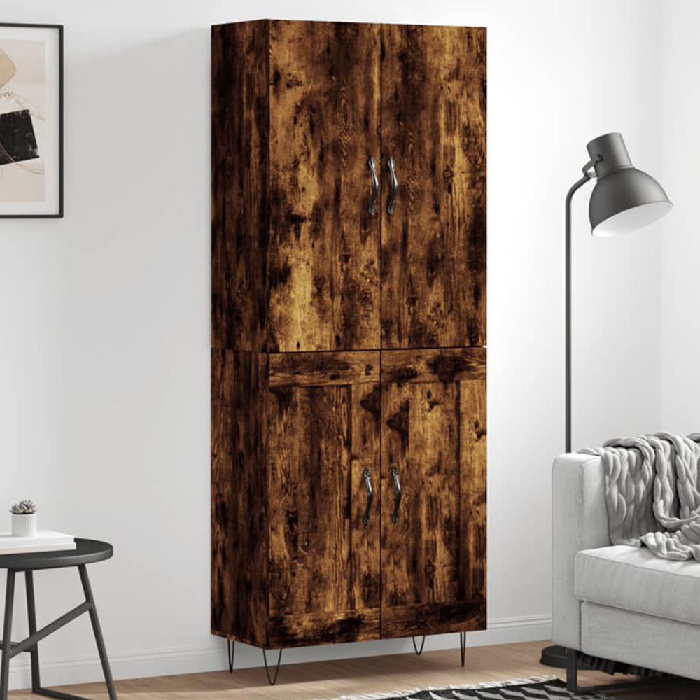 vidaXL 4 Door Smoked Oak Brown Highboard Image