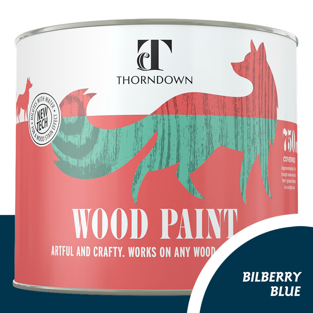 Thorndown Bilberry Blue Satin Wood Paint 750ml Image 3