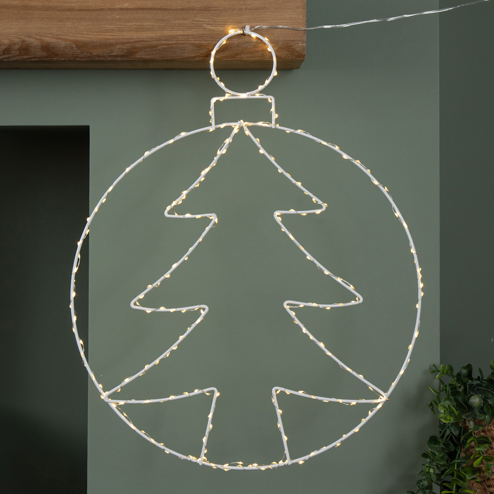 Samuel Alexander Warm White LED Light Up Tree Bauble Hanging Christmas Decoration Image 3