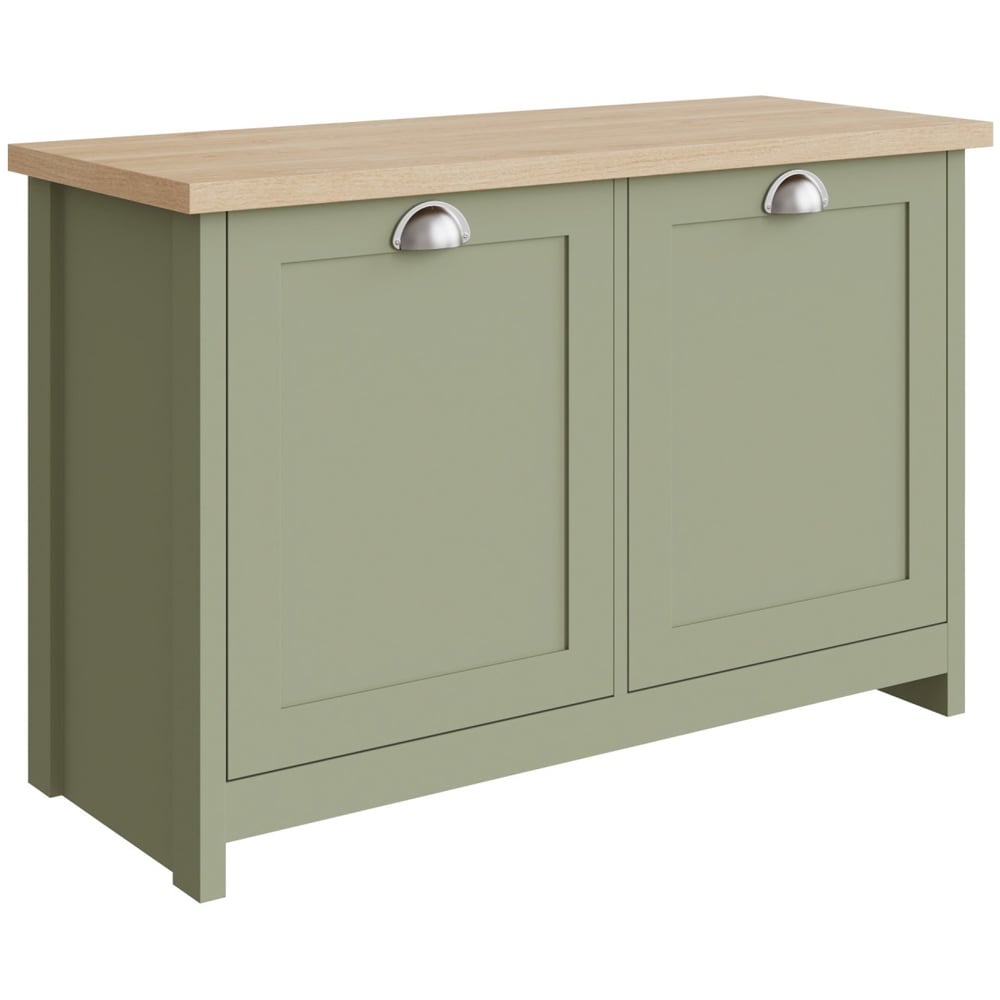 GFW Lancaster 2 Door Sage Green Shoe Cabinet Image 2