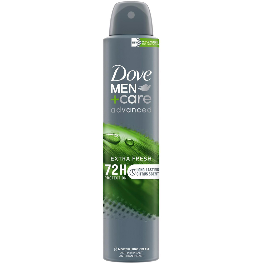 Dove Men+Care Advanced Extra Fresh Anti-Perspirant Deodorant Aerosol 200ml 18 Pack Image 2