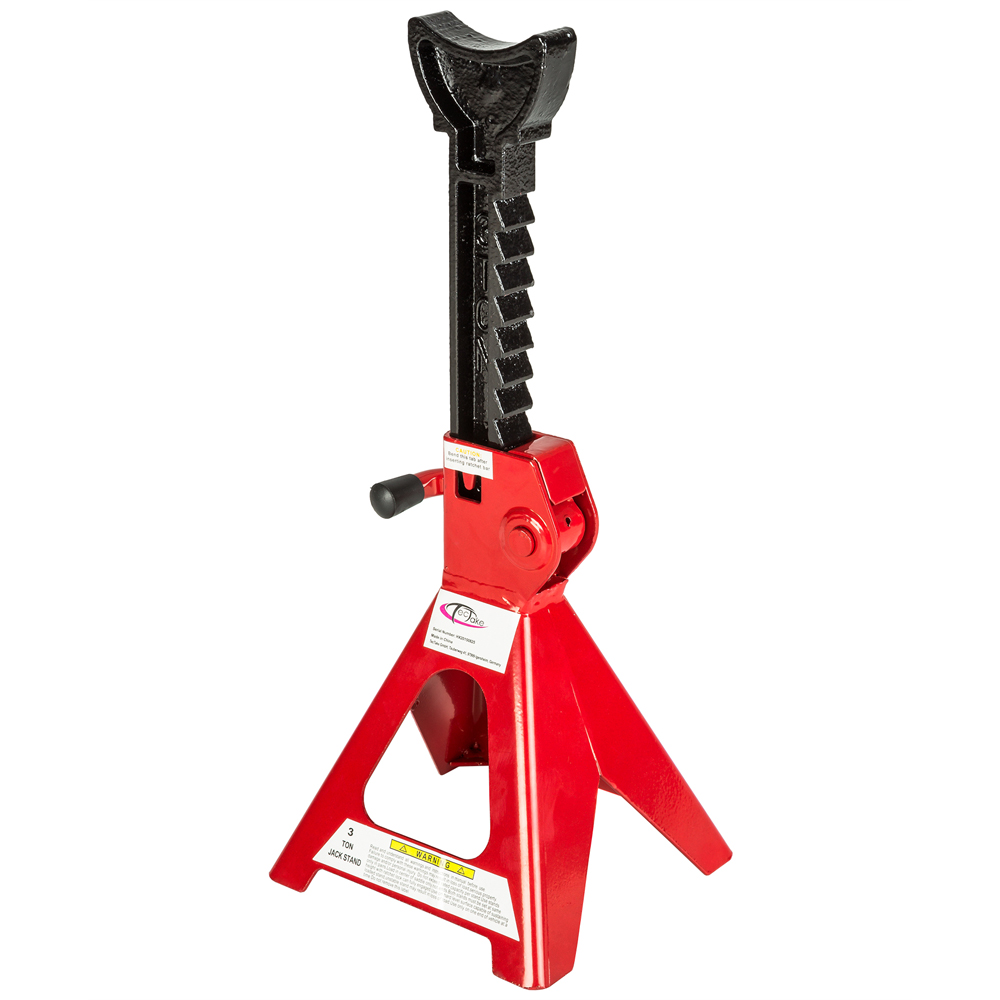 tectake Set of 2 Red Adjustable Axle Stand Image 3