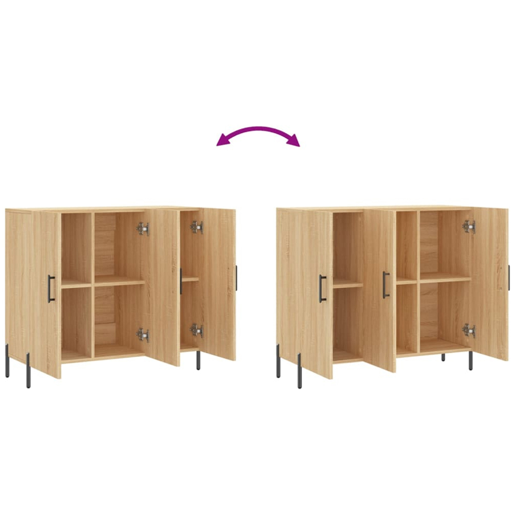 vidaXL 3 Door Sonoma Oak Sideboard Image 9