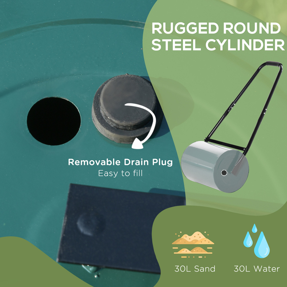 Outsunny 30L Green Fillable Lawn Roller Drum Image 7