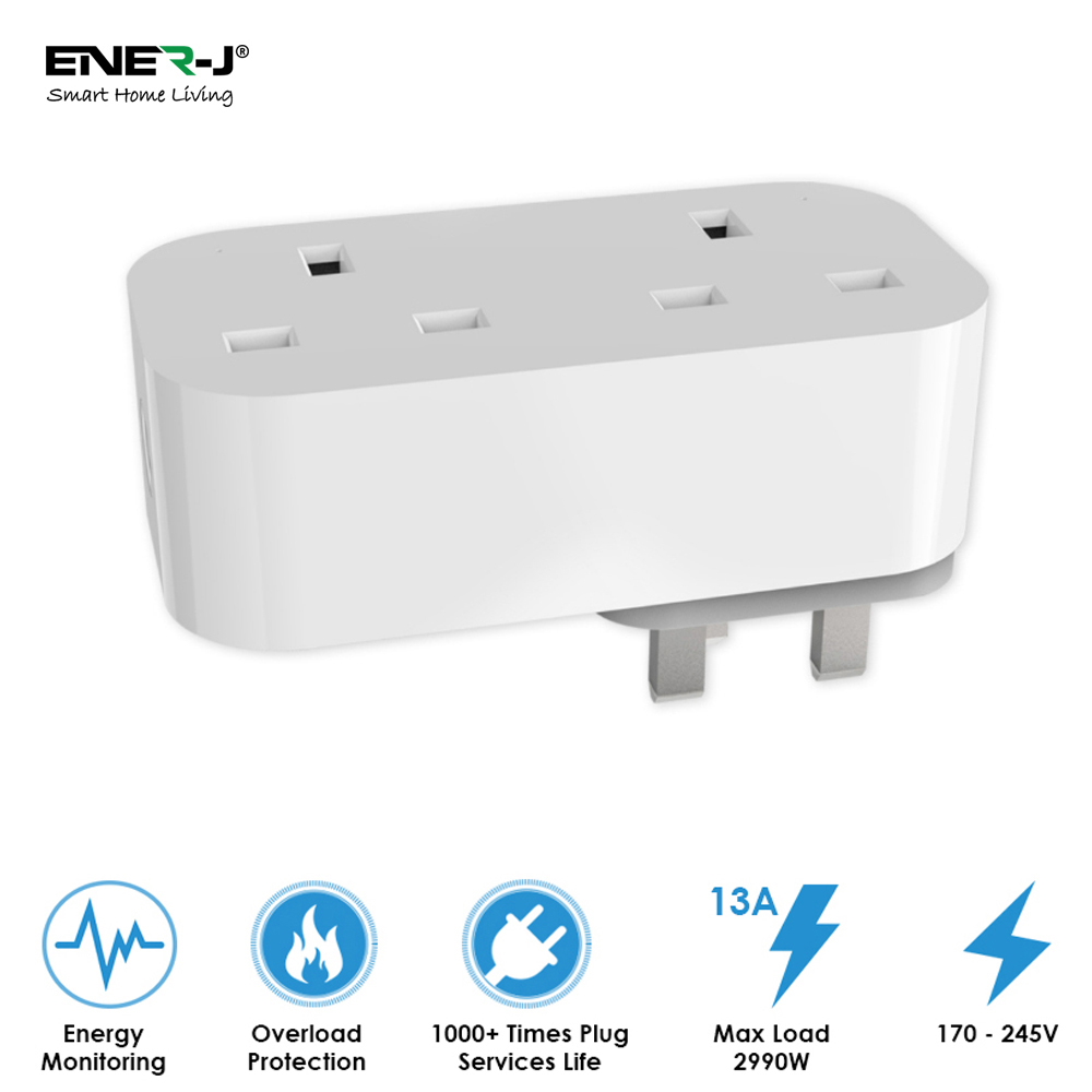 ENER-J Twin 13A Smart Plug with Energy Monitor Image 2