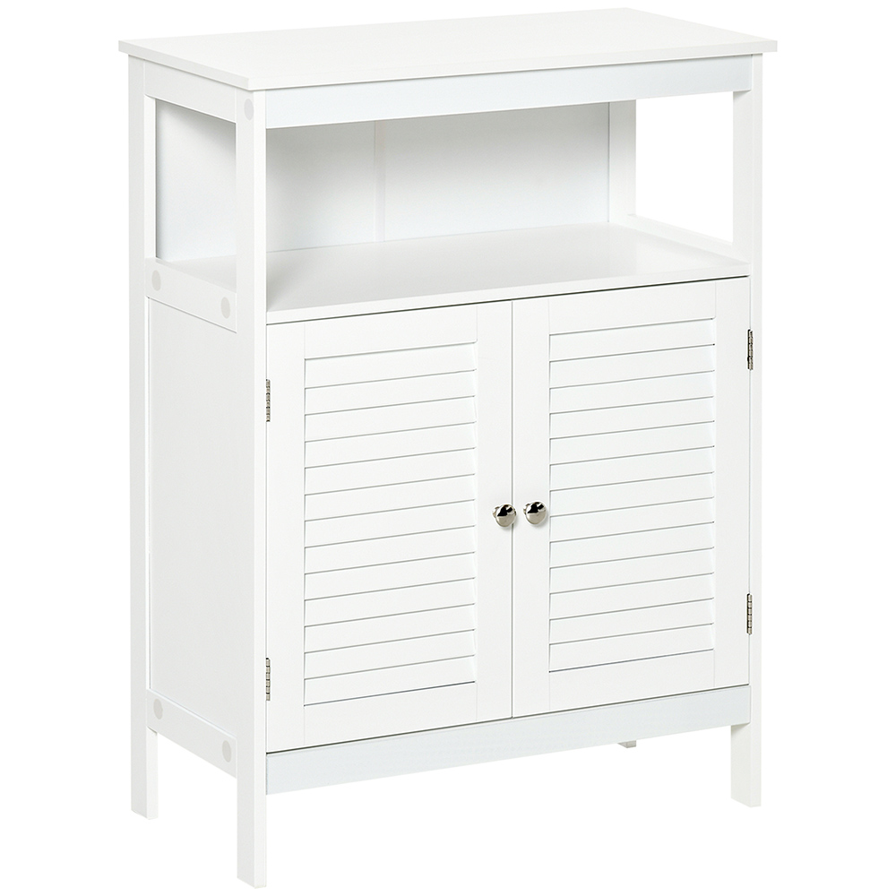 Kleankin White 2 Door 3 Shelf Floor Cabinet Image 2