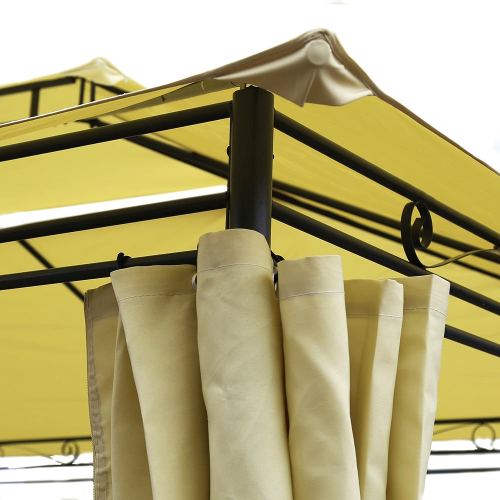 Charles Bentley Steel Art Gazebo and Curtain Beige 4 x 3m Image 4