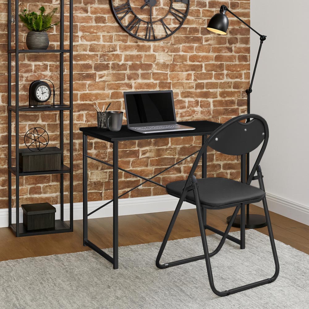 Harbour Housewares Set of 6 Black Padded Foldable Chair Image 4