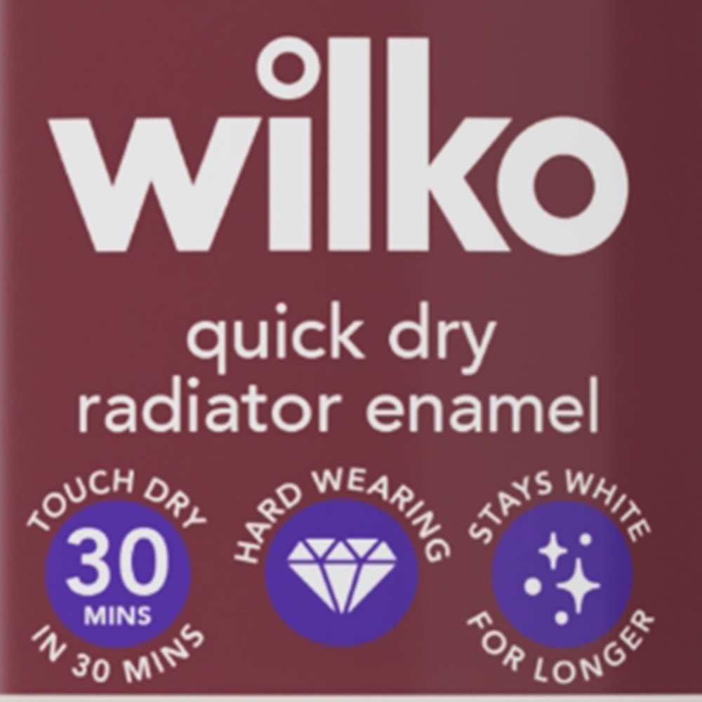 Wilko Quick Dry Black Satin Radiator Enamel 250ml Image 3