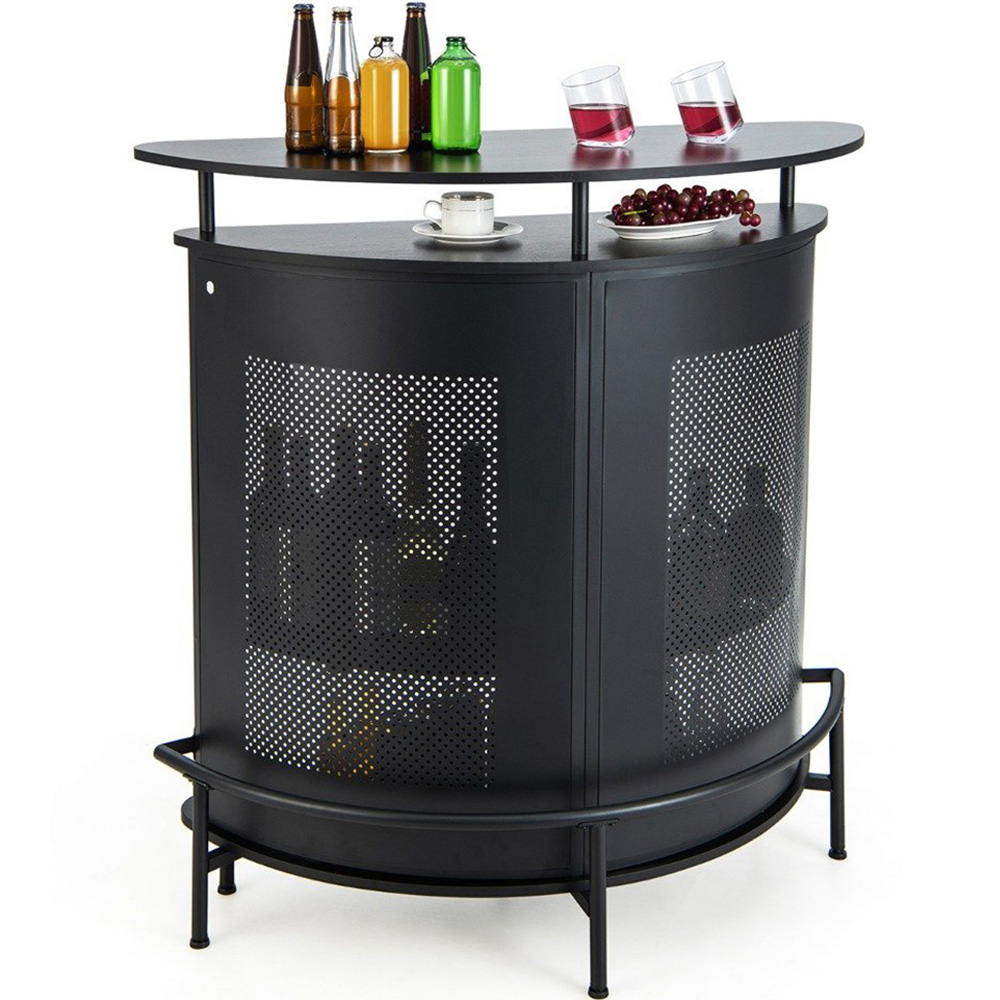 Costway 4 Shelf Black Bar Table Image 2
