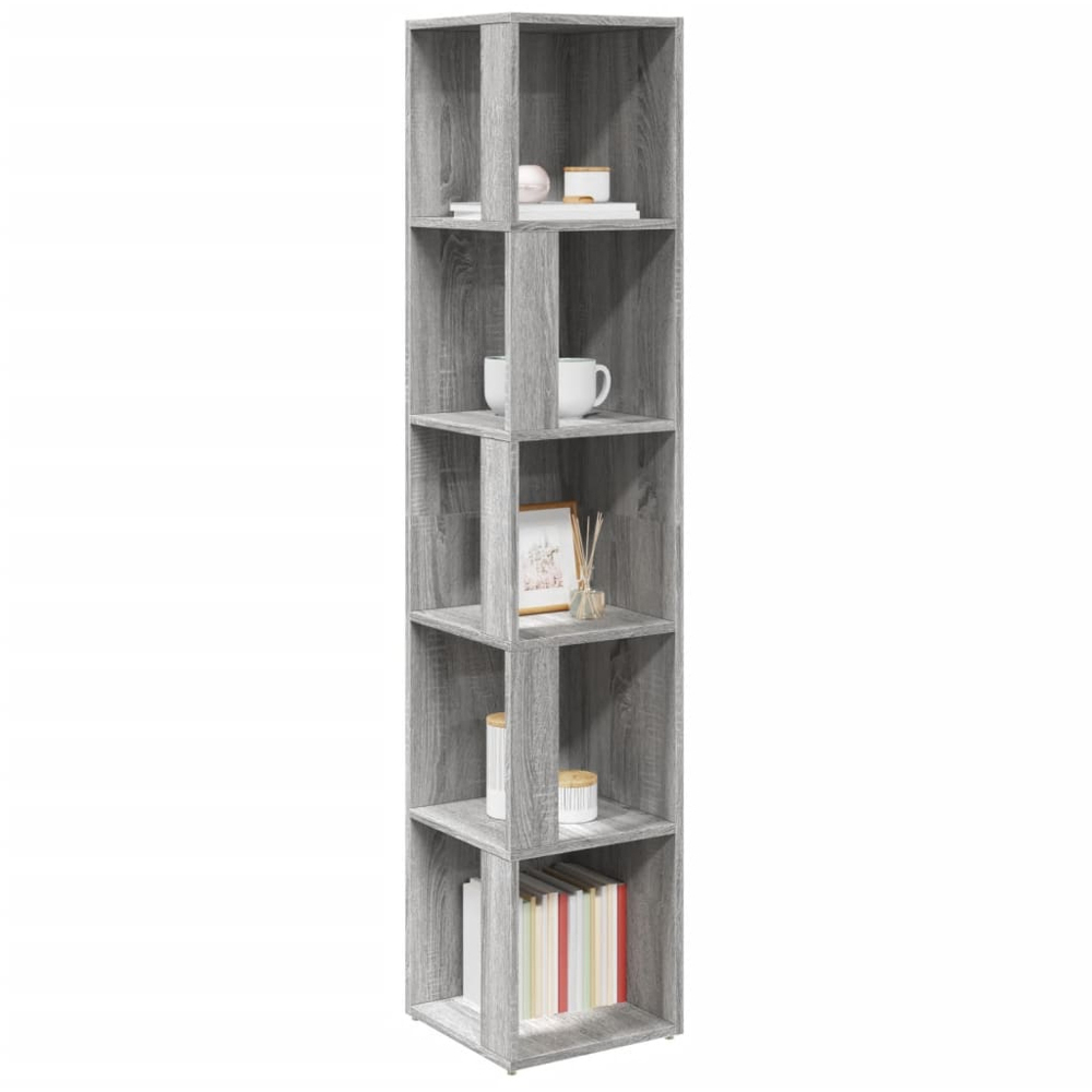 vidaXL 5 Shelf Grey Sonoma Corner Cabinet Image 5