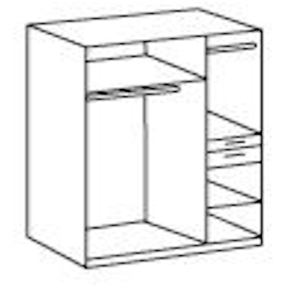 TJ'S Lyon 4 Door 2 Drawer White Wardrobe with Mirror Image 3