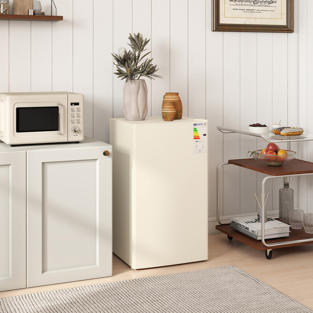 HOMCOM 800-129V70BG Beige 91L Freestanding Under Counter Fridge Image 3