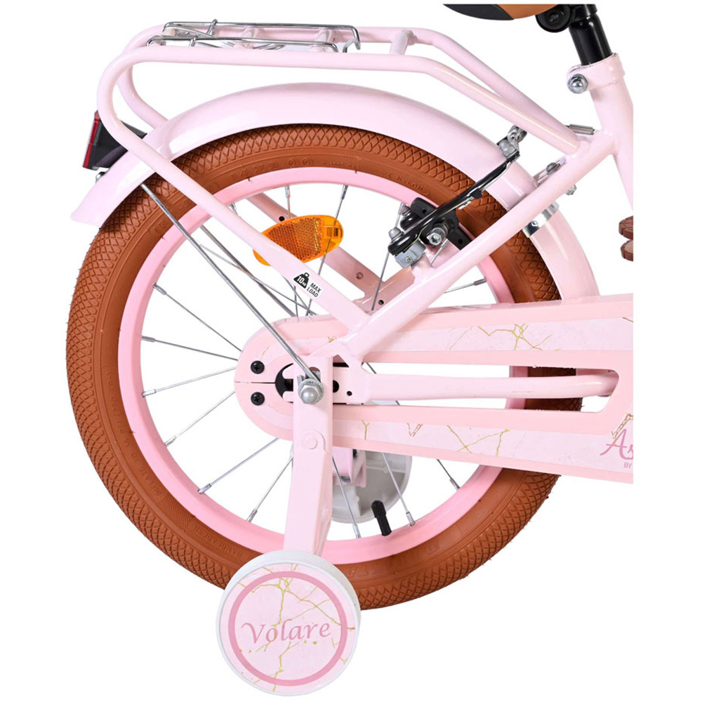 Volare Ashley Kids 16 inch Blue Pastel Bike with Stabilisers Rack and Basket Image 7