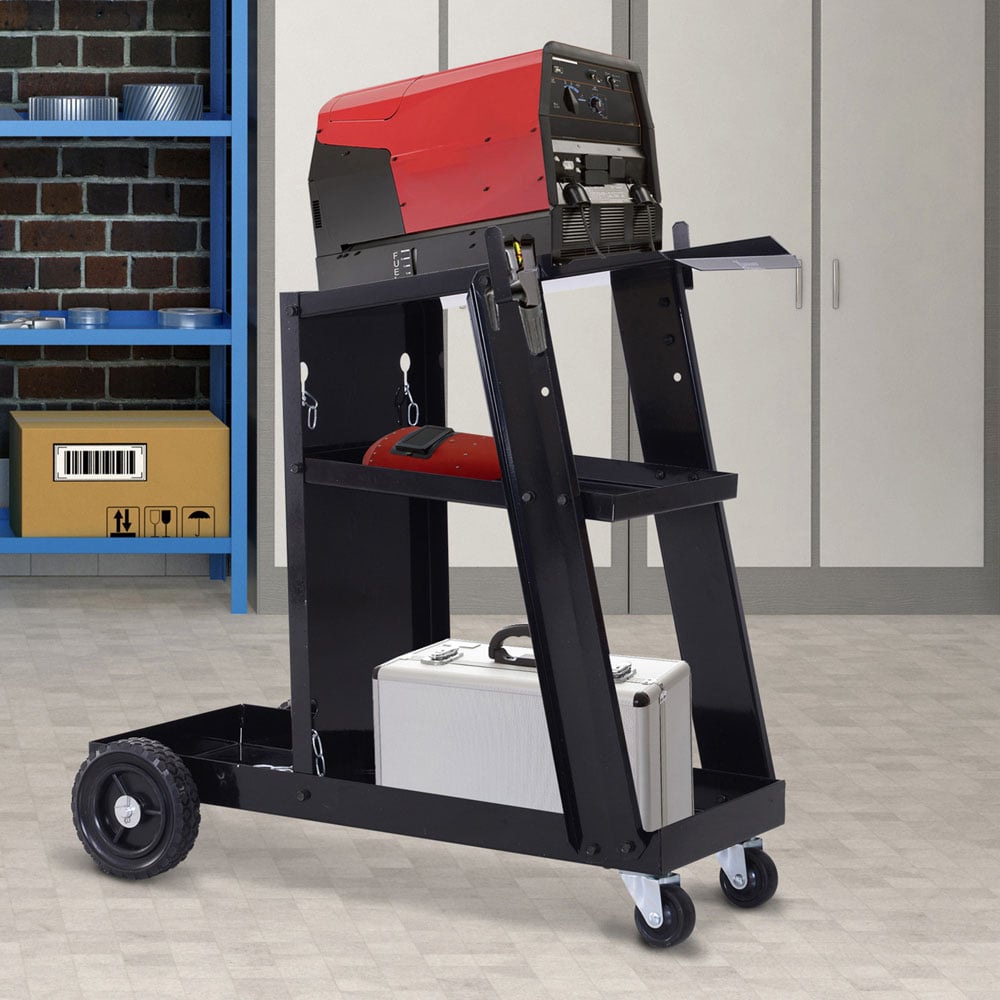 DURHAND 3 Tier Black Welding Cart Welder Trolley with Wheels 50kg Image 2