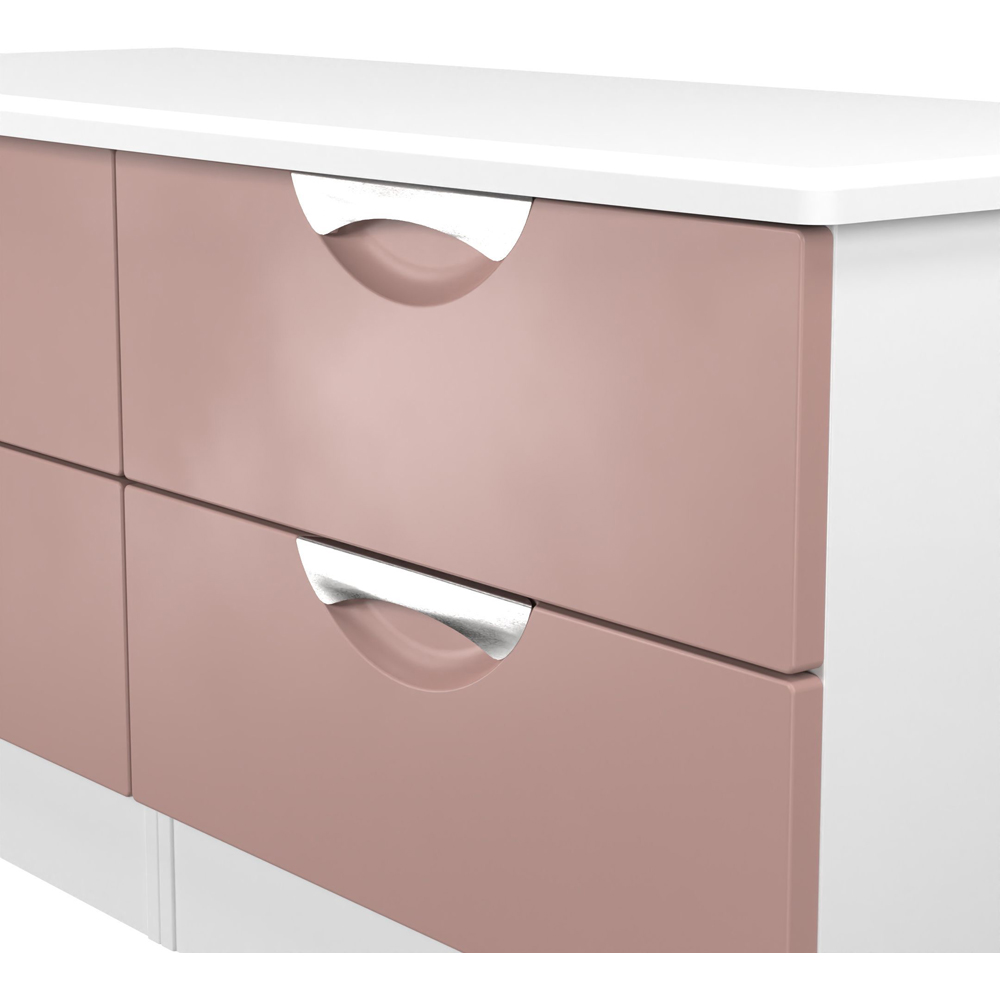 Crowndale Camden 4 Drawer Kobe Pink and White Bed Box Ready Assembled Image 5