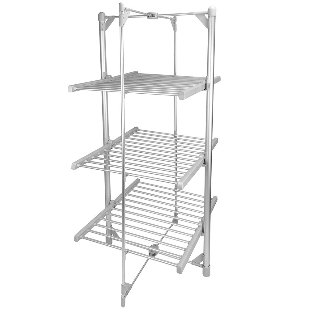 AMOS 3 Tier Silver Electric Clothes Airer with Cover Image 5