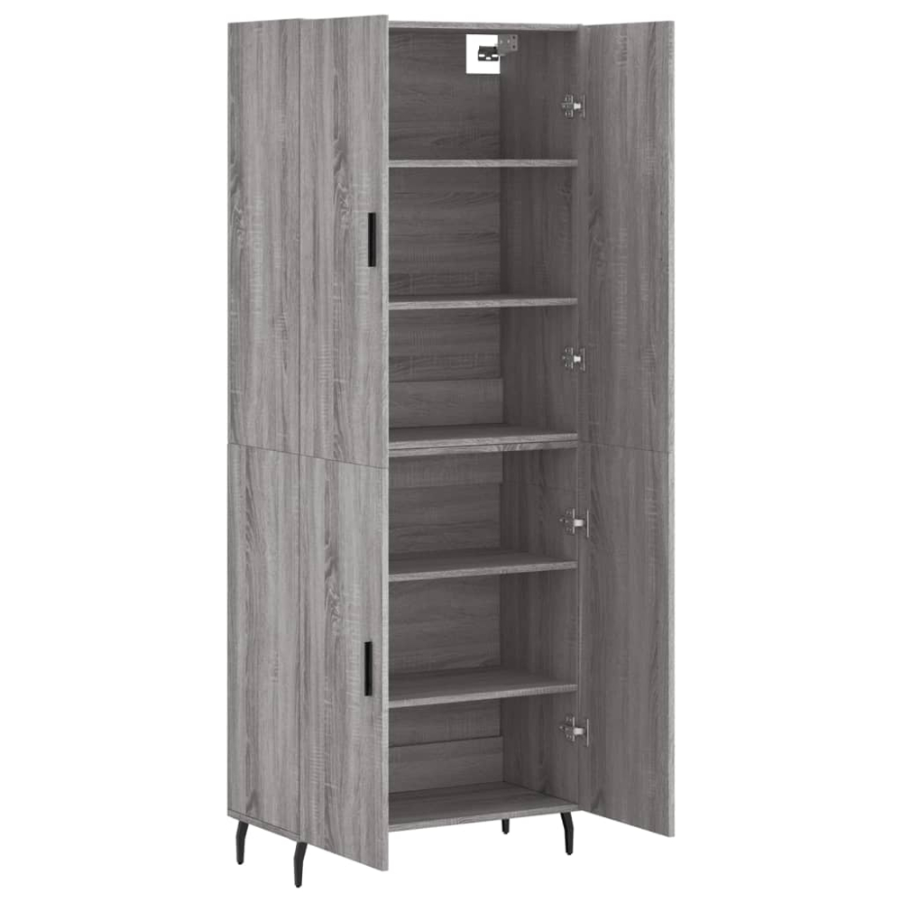vidaXL 4 Door Grey Sonoma Highboard Image 4