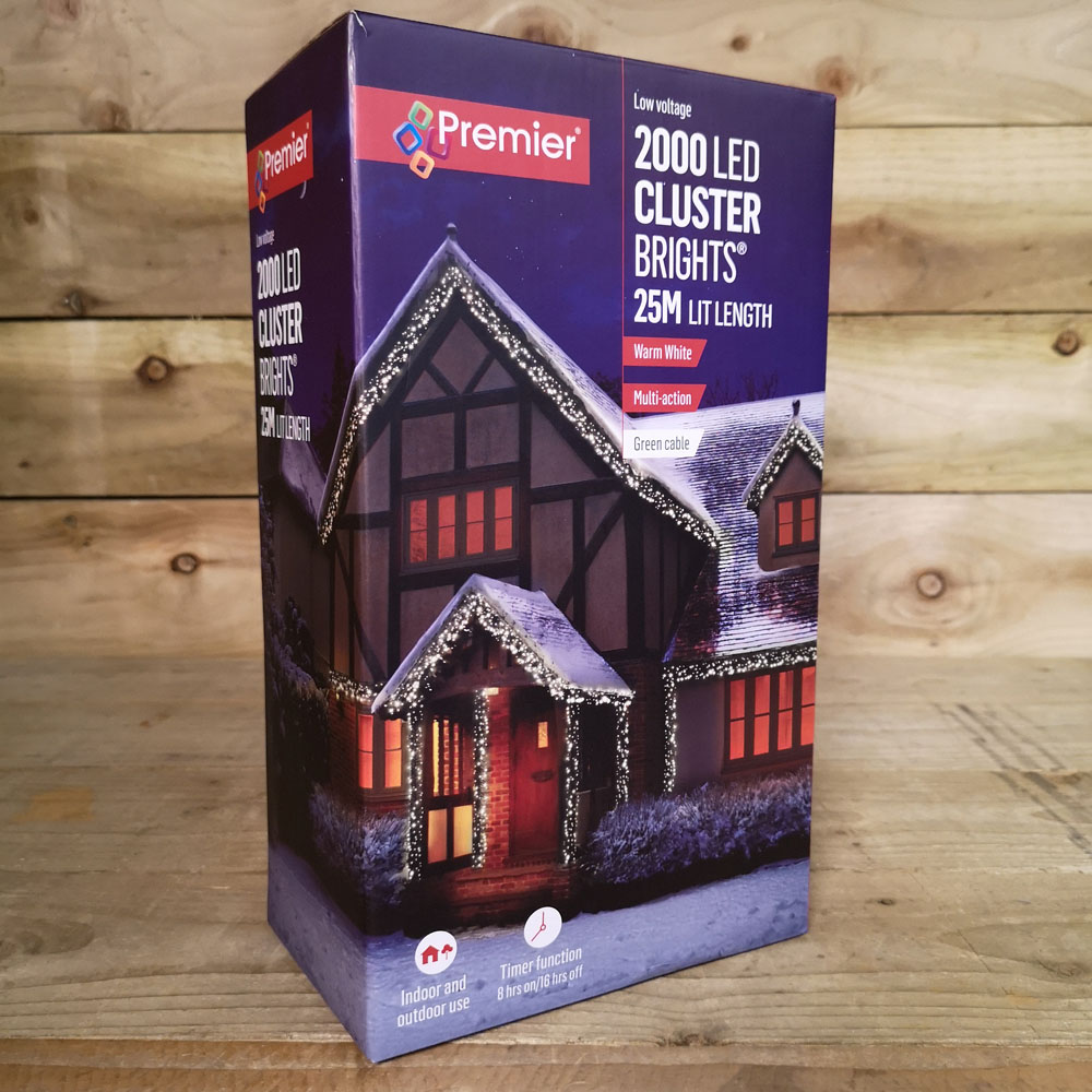 Premier ClusterBrights 2000 Warm White LED Multi-Function Green Cluster Light 25m Image 9