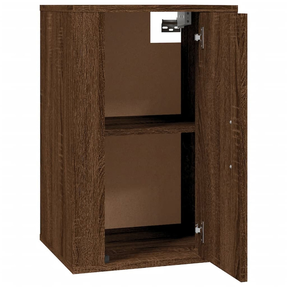 vidaXL Single Door Brown Oak Wall Mounted TV Cabinet Set of 2 Image 8