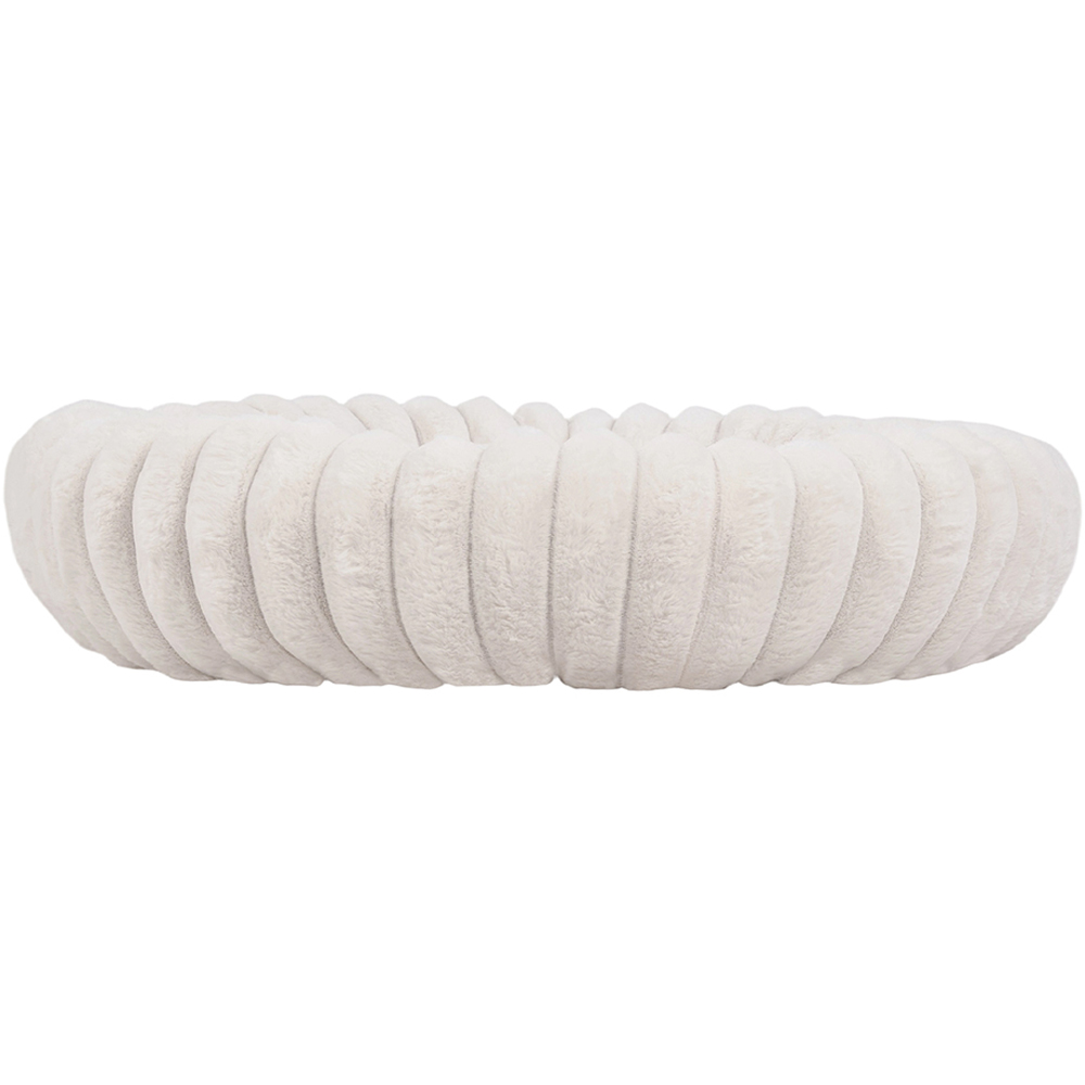 H&O Direct 80cm White Round Soft Warm Pet Bed Image 2