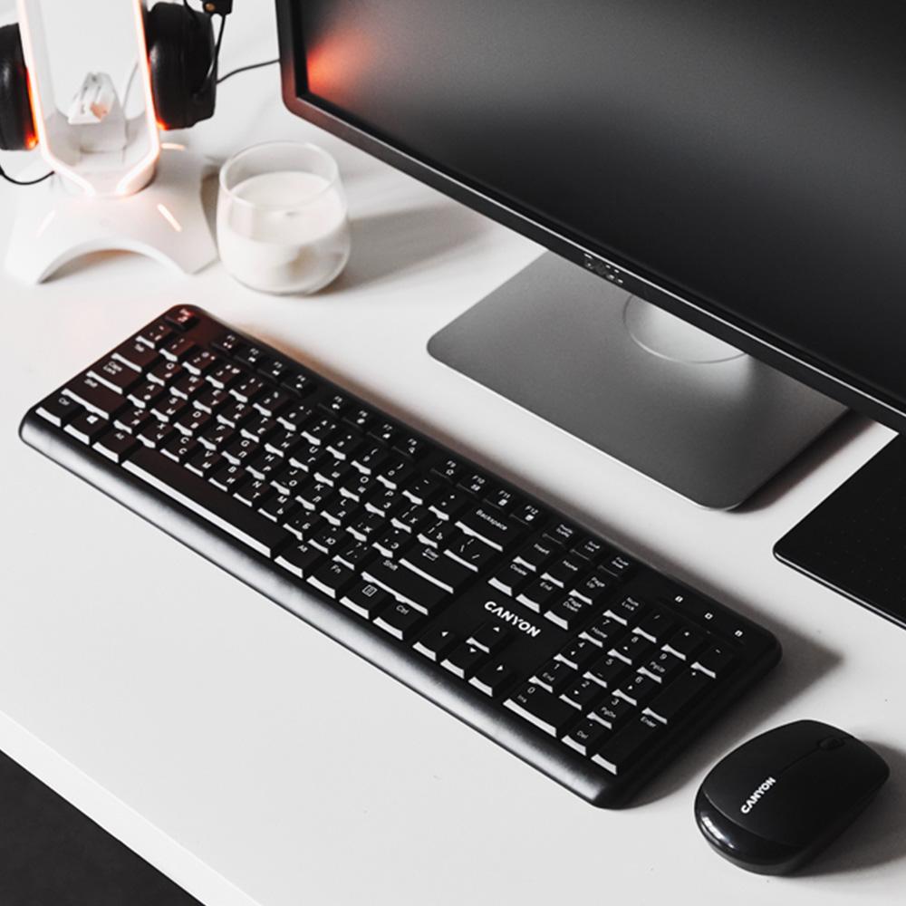 Canyon Black Wireless Keyboard and Mouse Image 2