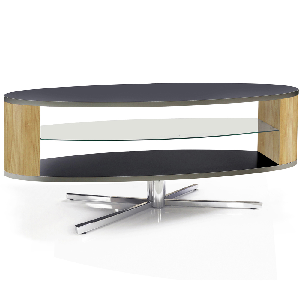 MDA Designs Orbit 2 Shelf Black and Oak TV Cabinet Image 4