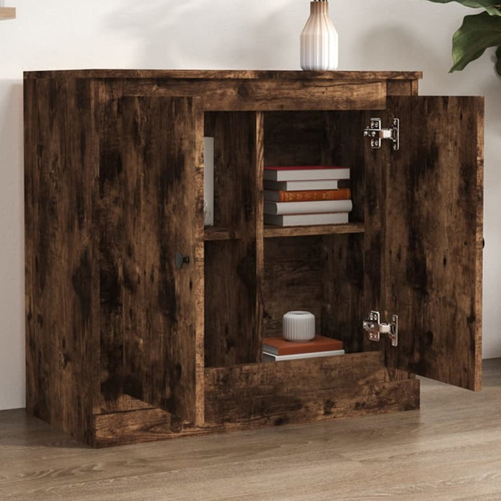 vidaXL 2 Door Smoked Oak Sideboard Image 1