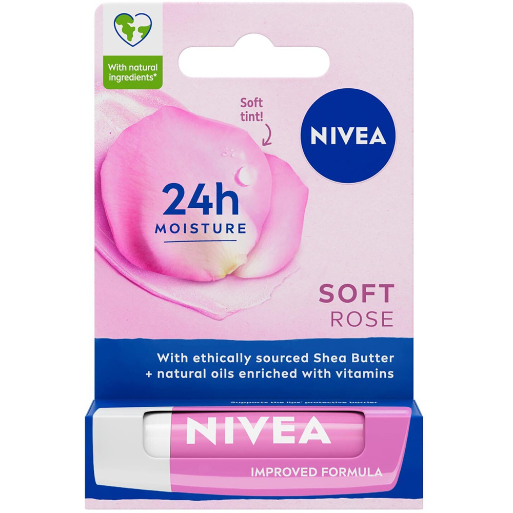 Nivea Soft Rose Lip Balm - Pink Image