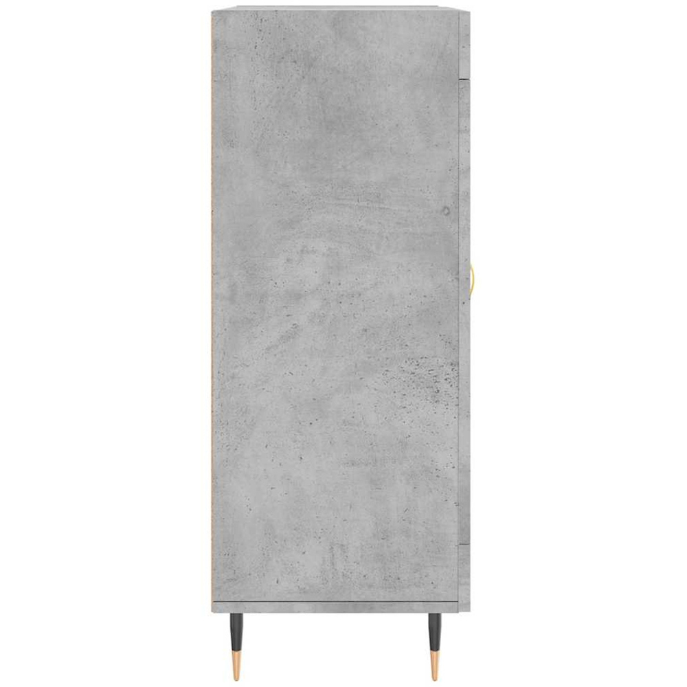 vidaXL Single Glass Door 3 Drawer Concrete Grey Wooden Sideboard Image 7