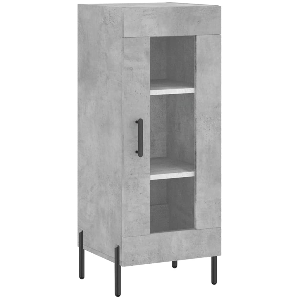 vidaXL 2 Glass Door Concrete Grey Highboard Image 7