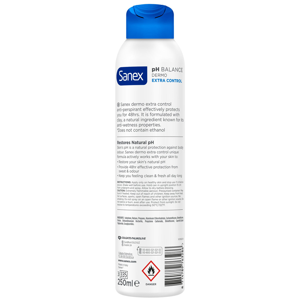 Sanex Dermo Extra Control Antiperspirant Deodorant Spray 250ml Image 2