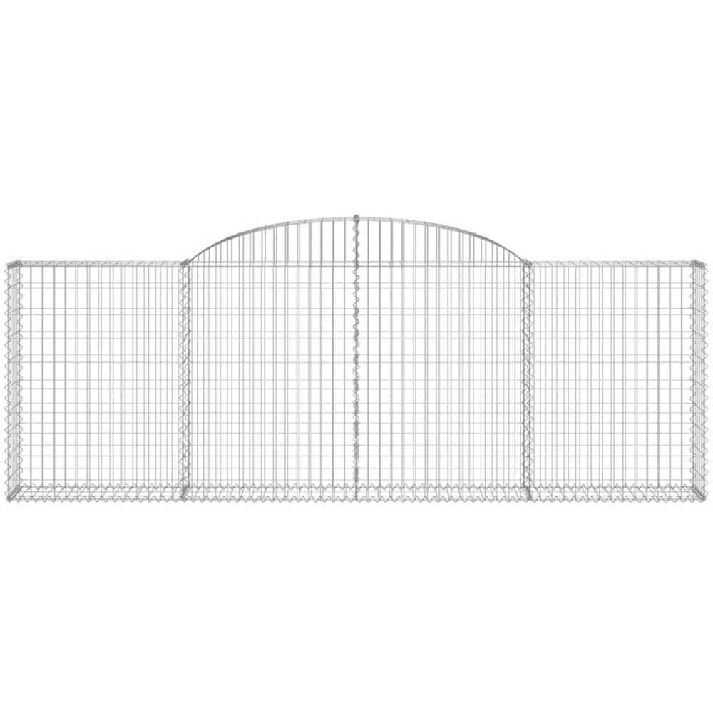 vidaXL Silver Galvanised Iron Arched Gabion Basket 300 x 30 x 100/120cm 10 Pack Image 2