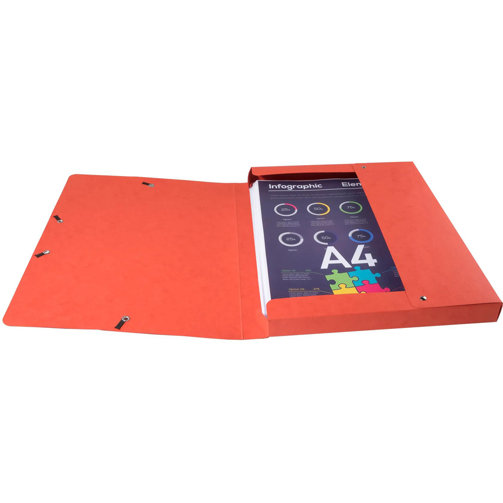 Exacompta Scotten A4 Red Elasticated Filing Box 10 Pack Image 2