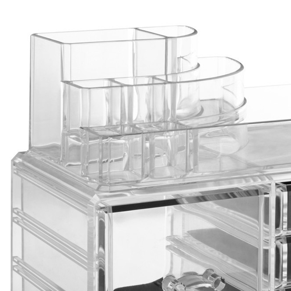 Premier Housewares Clear 3 Small and 1 Large Drawers Cosmetic Organiser Image 4