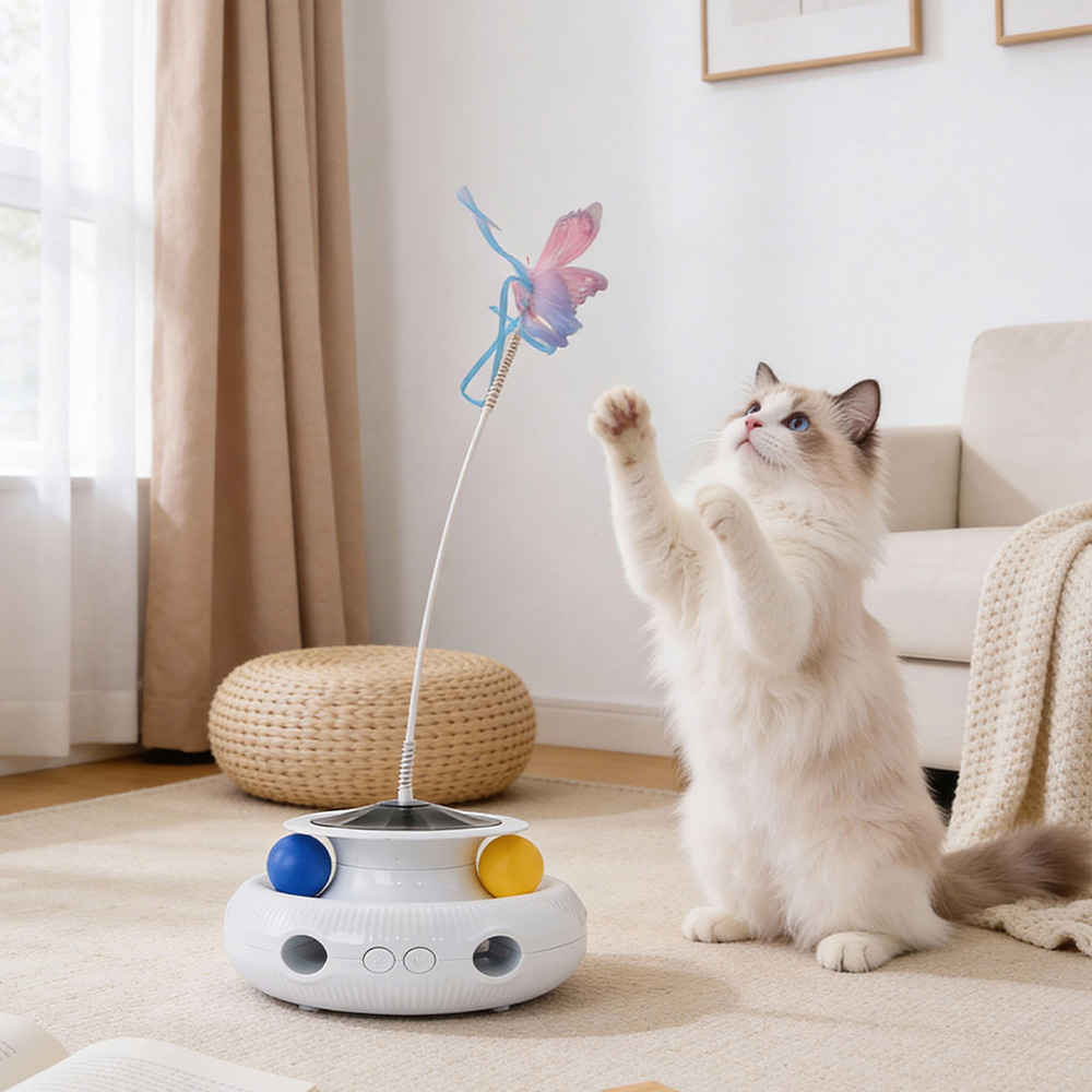 H&O Direct 3-in-1 Rechargeable Automatic Interactive Cat Toy Image 2