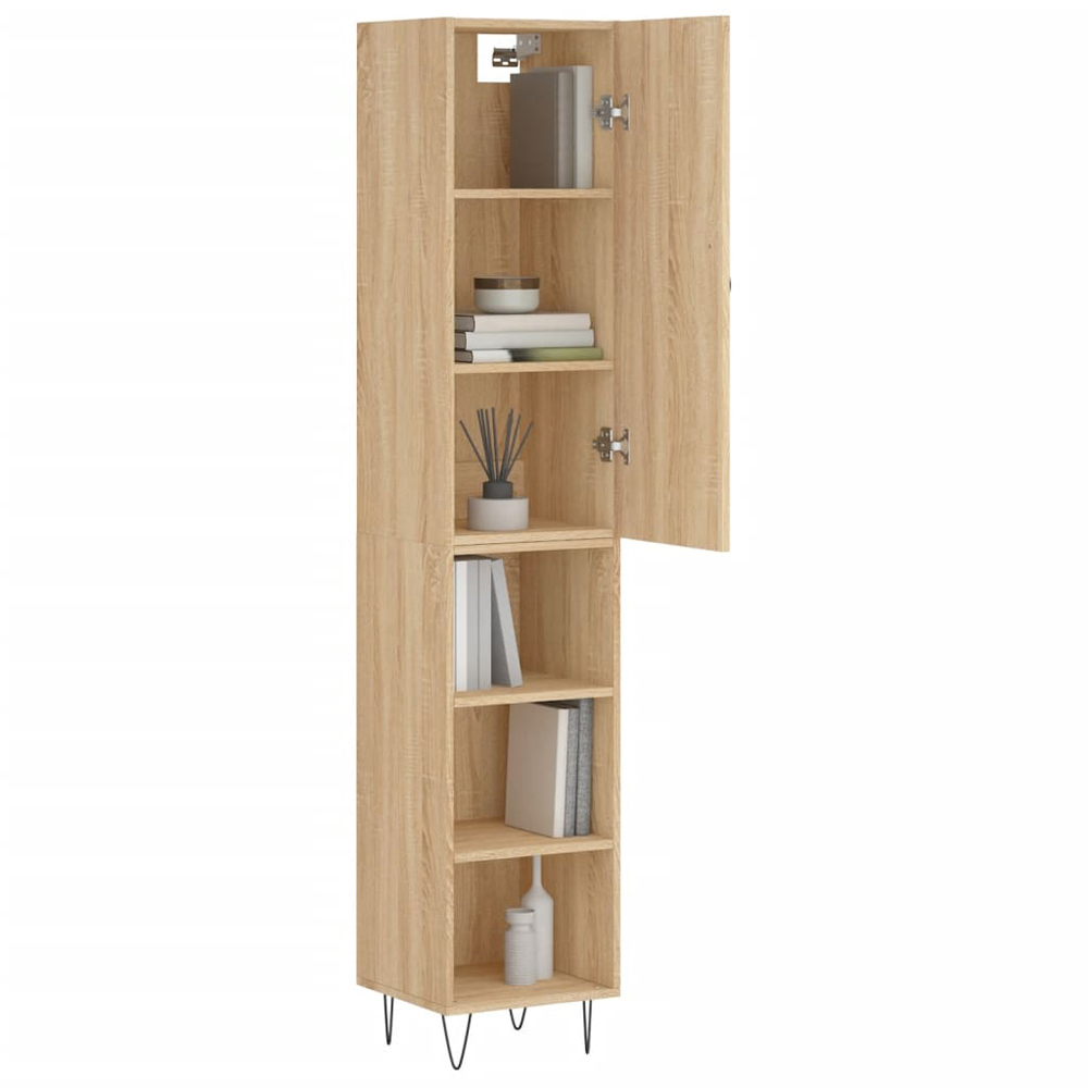 vidaXL Single Door 3 Shelf Sonoma Oak Highboard Image 3