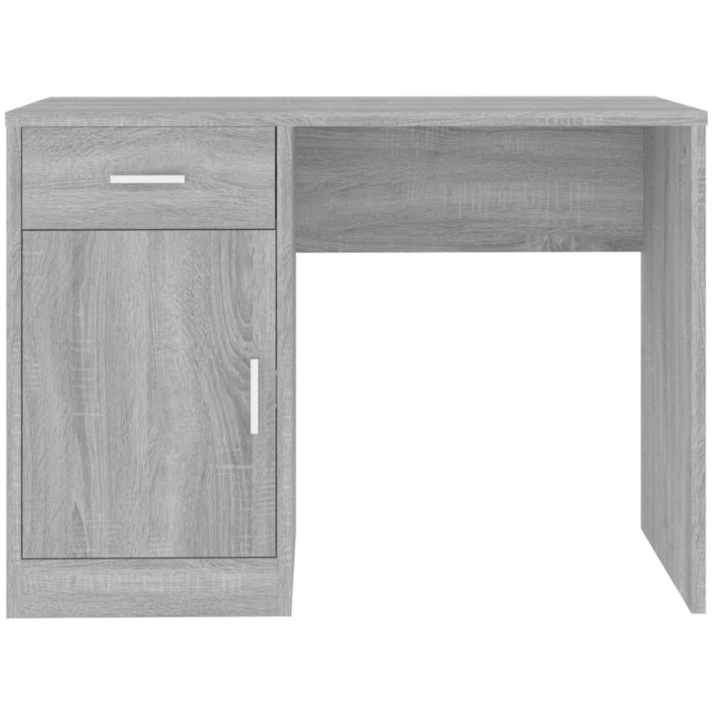 vidaXL Single Door Single Drawer Study Desk Grey Sonoma Image 4