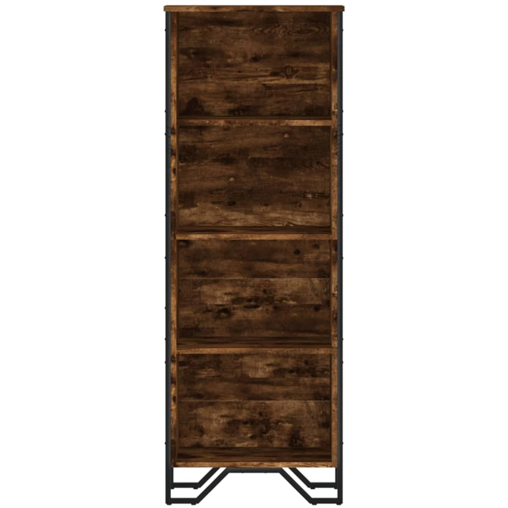 vidaXL 4 Shelf Smoked Oak Bookcase Image 3