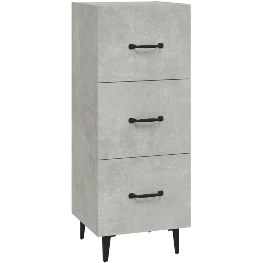 vidaXL 3 Drawer Concrete Grey Sideboard Image 2
