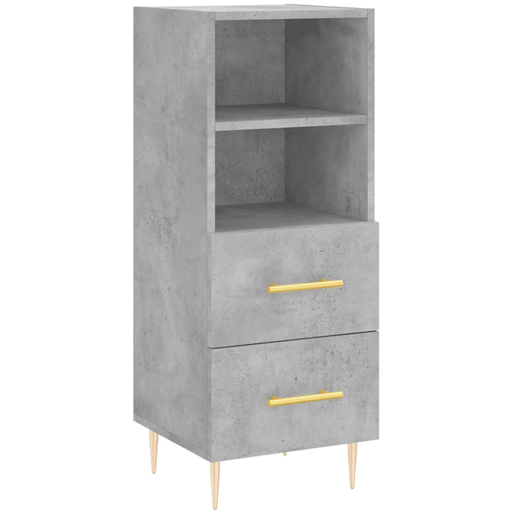 vidaXL Single Door 2 Drawer 2 Shelf Concrete Grey Highboard Image 5