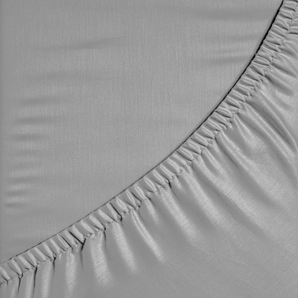 Sweet Dreams Percale King Size Grey Fitted Sheet Image 3