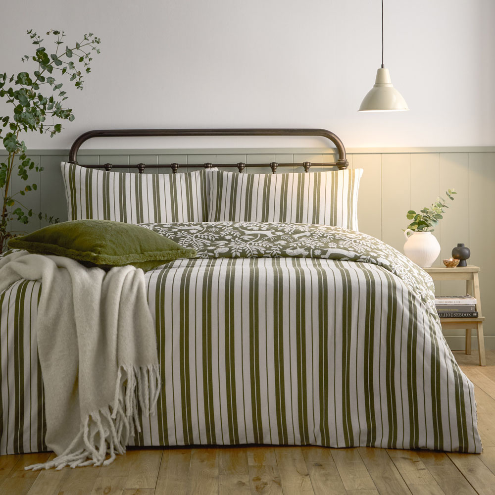 Furn Super King Size Skandi Woodland Brushed Cotton Duvet Set Image 2