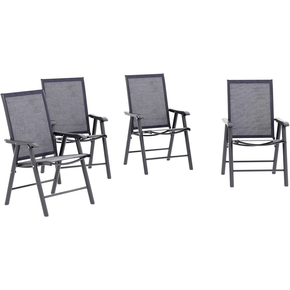 Outsunny Grey Garden Armchairs Folding Furniture Set of 4 Image 2