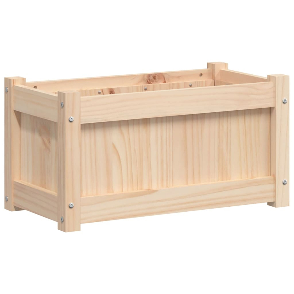 vidaXL Natural Solid Pine Wood Garden Planter 31 x 60 x 31cm 2 Pack Image 5