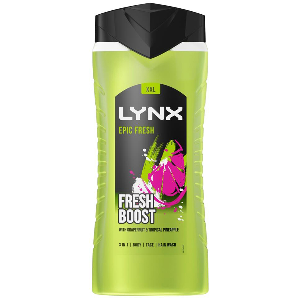 Lynx Epic Fresh Grapefruit and Tropical Pineapple Shower Gel 500ml 3 Pack Image 2