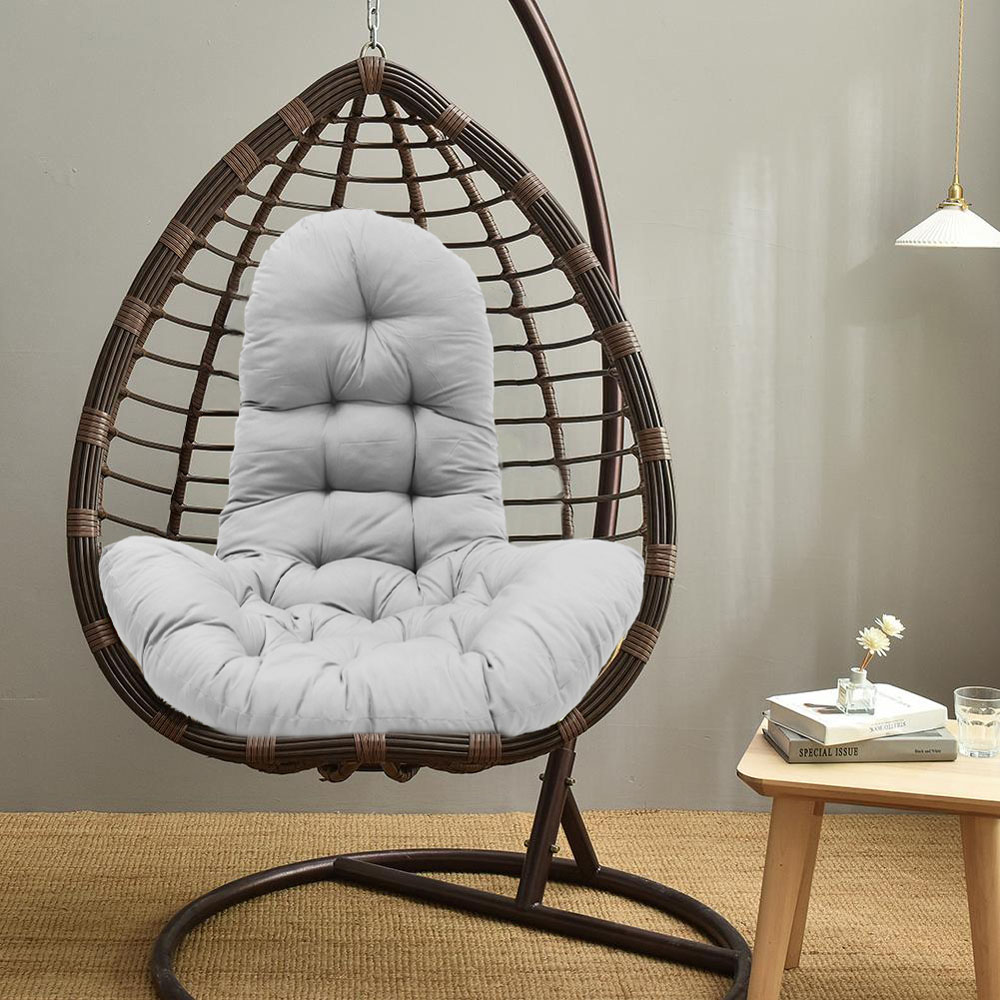 Living and Home Grey Hanging Egg Chair Thick Cushion Image 5