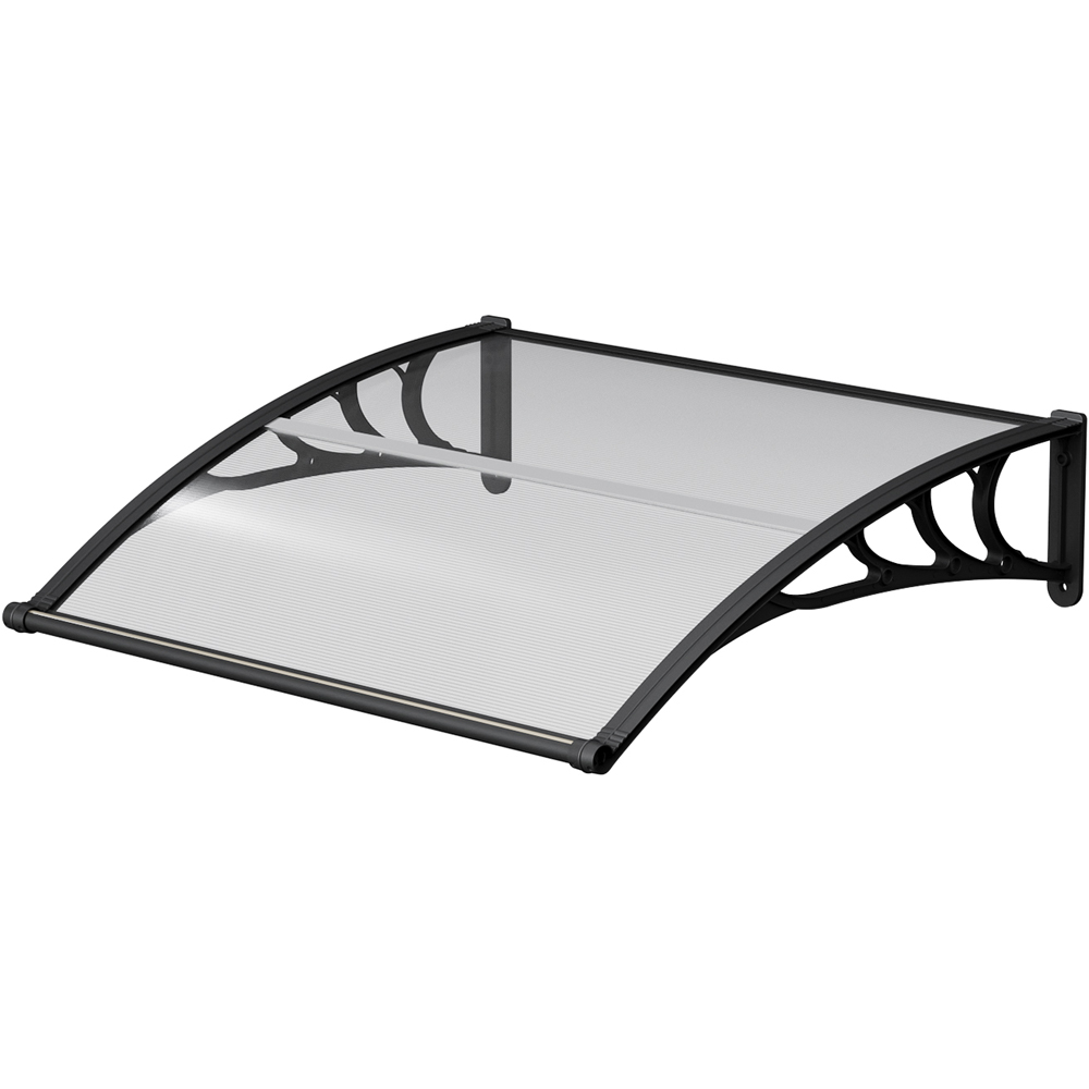 Living and Home Dark Grey Arched Door and Window Awning with Water Channel 1.2 x 1m Image 2