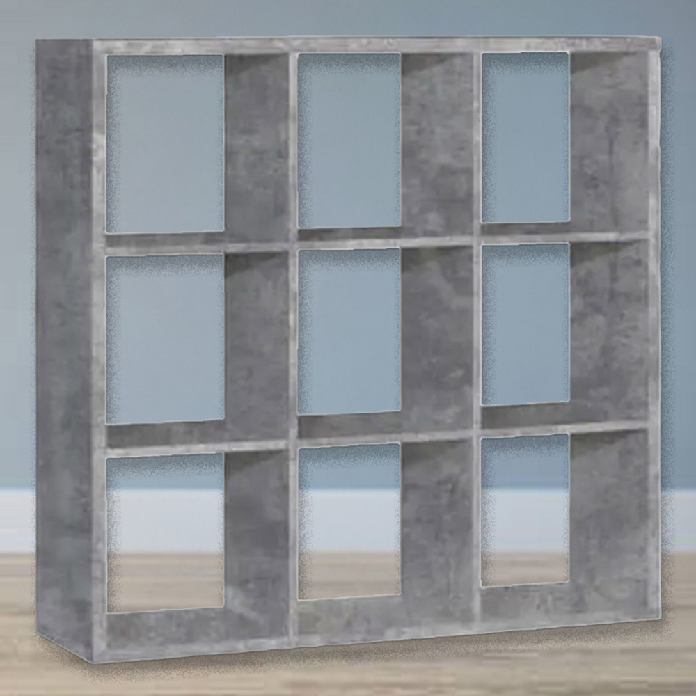 Florence Mauro 6 Shelf Concrete Grey Bookshelf Image 1