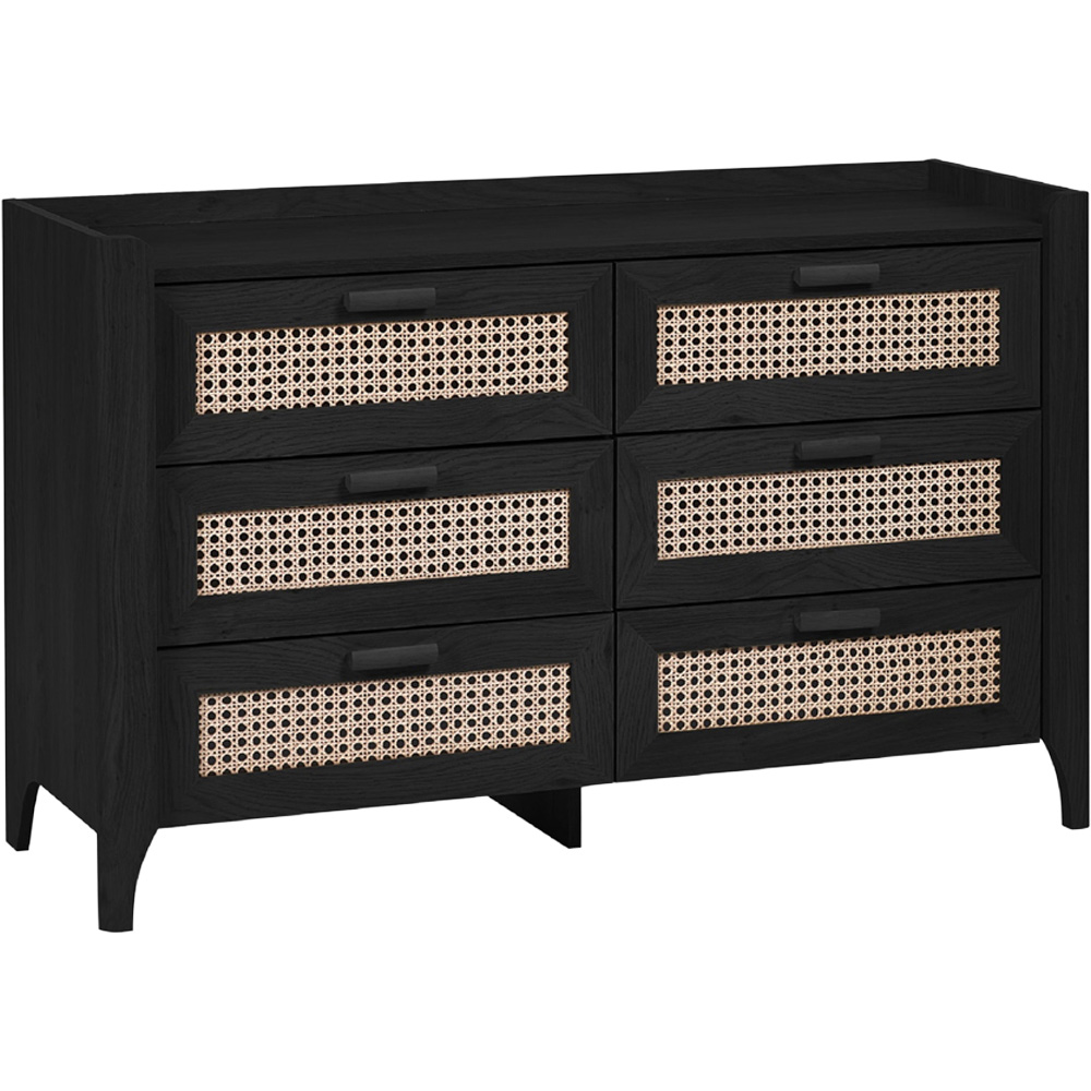 Julian Bowen Sydney 6 Drawer Black Ash Wide Chest of Drawers Image 2